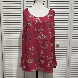 Chico’s Reversible Sleeveless Floral & Solid Tank – Size 3 (16/18)